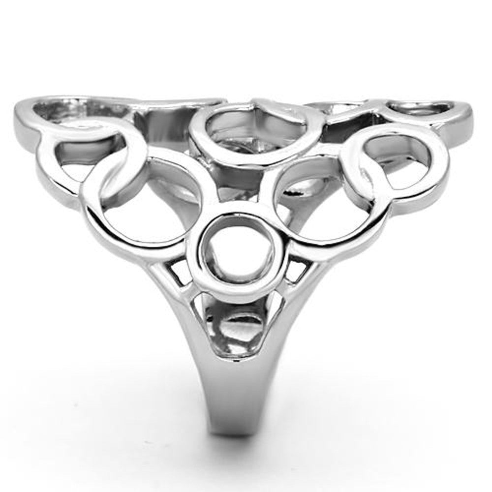 ARTK939 Stainless Steel High Polished Interlocking Circles Fashion Ring Women's Sz 5-10